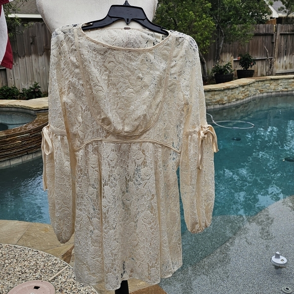 Nwot Free people OB725148 Long Sleeve Rubi Lace  Dress Ivory  xs - Picture 4 of 16